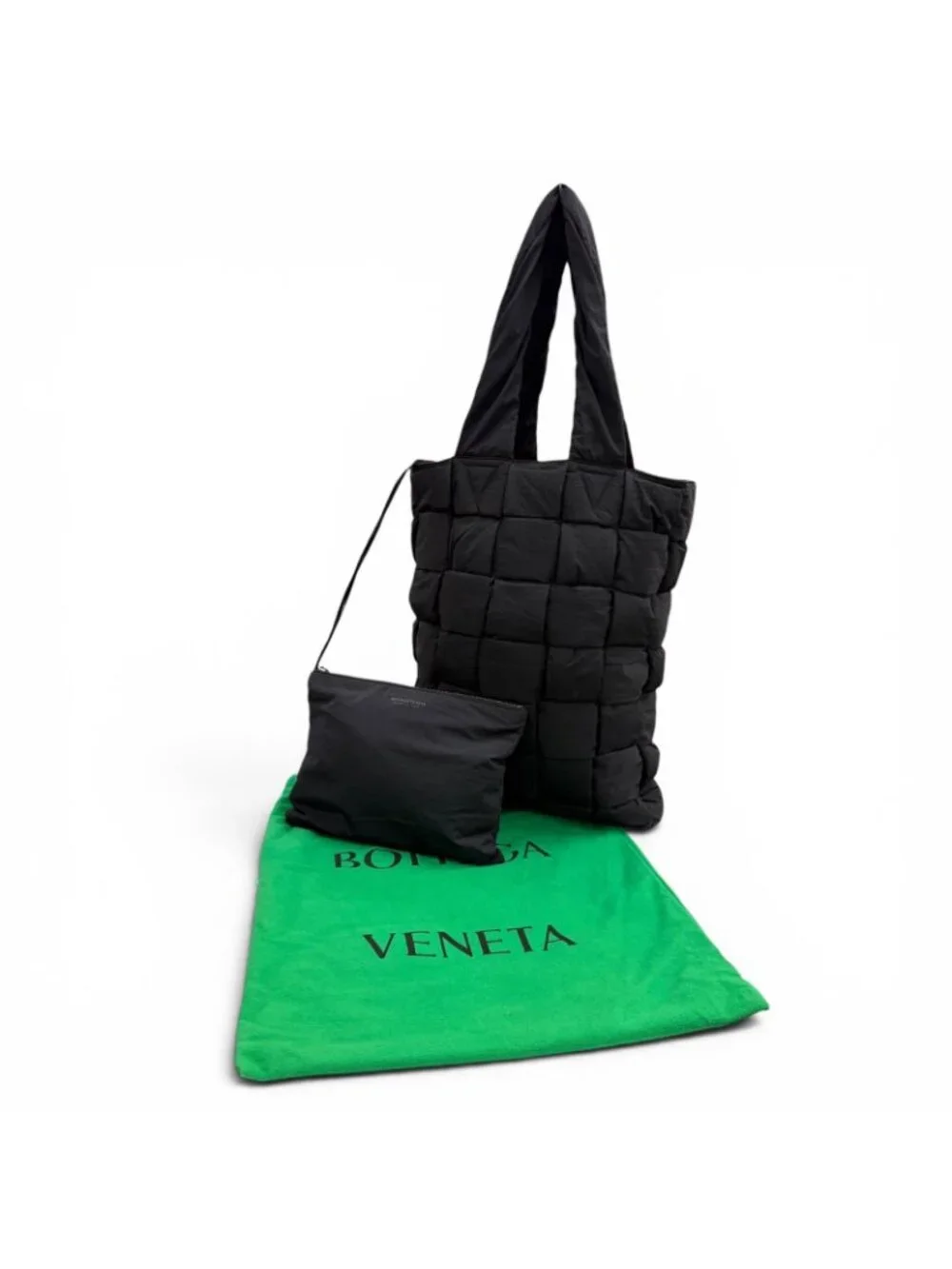 Bottega Veneta Padded Tech Maxi Intrecciato Tote Black with